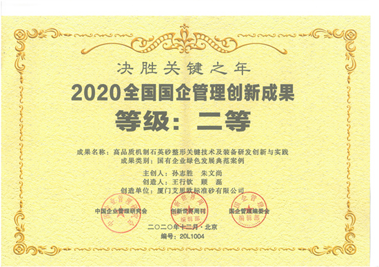 2020全國國企管理創(chuàng)新成果二等獎